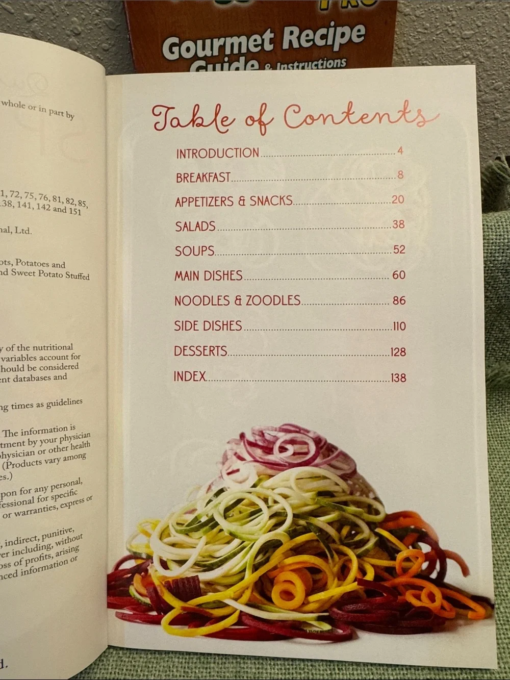 Pro White and Green Vegetable Spiralizer and Like-New Cookbook